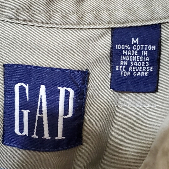 Gap Olive Green Twill Long Sleeved Shirt Size M - Picture 3 of 3